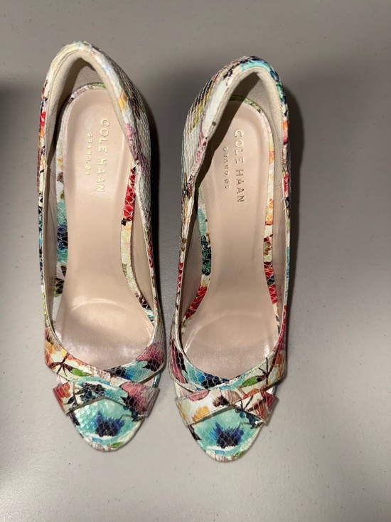 Cole Haan Shoes - Cole Haan Jacinda Floral Snake Print Peep Toe Heels NIB Size 8B
